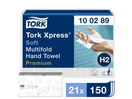 Tork 100289 Xpress Handdoek Premium H2 I-vouw Soft 2-laags 3150 stuks