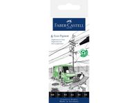 Tekenpen Faber-Castell Ecco pigment 6 delig etui zwart