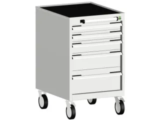 ladekast verrijdbaar 880x525x525mm 5laden RAL7035 front RAL7035 - 1