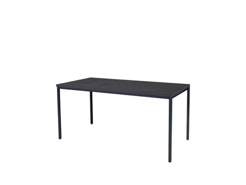 Domino Basic Tafel Vaste Hoogte 160x80 houtprint schaduw zwart 4-poots