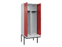 PBM-locker met bank,HxBxD 2120x800x815mm,2vak,vak B 400mm,draaigrendel