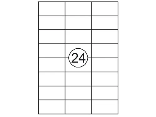 Etiket Rillstab 70x37mm Wit 2400 Stuks