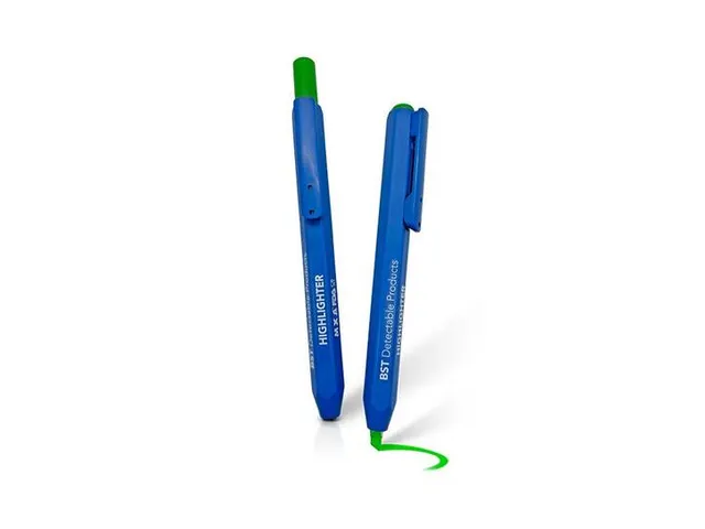Markeerstift intrekbaar detecteerbaar blauw groene inkt 10 stuks