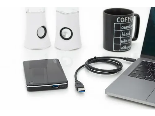 USB Type C-aansluitkabel Type C naar A M/M 1m Gen2 3A 10GB Zwart