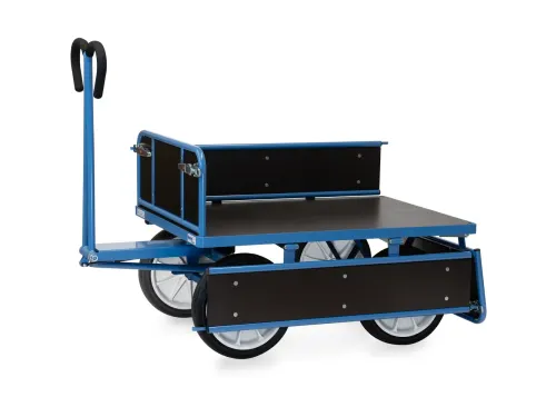 Handtrekwagens 6454v 1000kg 1200x800mm Houten Wanden Massief Rubber