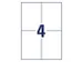 etiket Avery ILK 105x148mm 100 vel 4 etiketten per vel wit