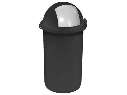 Afvalverzamelaar Kunststof 50 Liter Inworpklep Zilver Behuizing Grijs