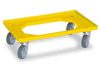 Bakonderwagen 250kg Laadvloer 600x400mm Rubberen Wielen Geel - 1