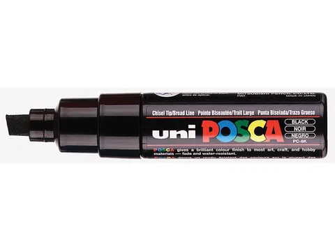 Verfstift Posca PC8K Brede punt 8mm schuin Zwart