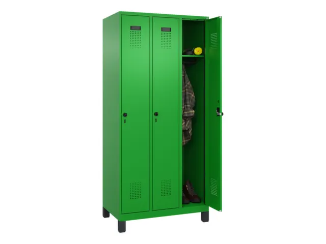 locker,HxBxD 1950x900x500mm,3vak,vak B 300mm,draaigrendel,voeten