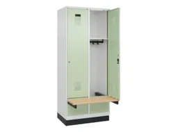 locker met bank,HxBxD 1950x800x815mm,2vak,vak B 400mm,cilinderslot