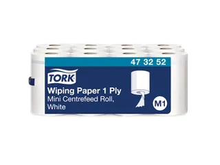 Tork 473252 Poetspapier M1 Mini Centerfeed Wit 1-laags Met Huls - 1