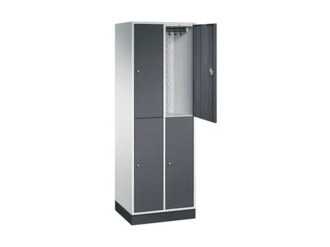 Dubbeldekse garderobekast,HxBxD 1950x620x500mm,2x2vak.,vak B 260mm