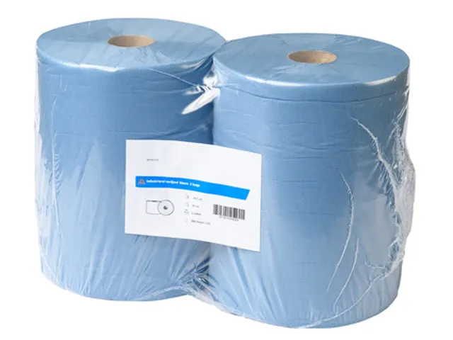 Poetsrol verlijmd blauw 2-laags 2 rol