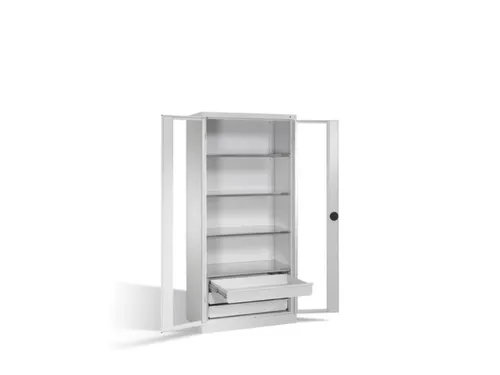 werkplaatskast,HxBxD 1950x930x600mm,4xStalen bodem,3lade(n),cil.-slot