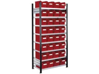 Bakkenstelling 2000x1000x400mm 32bakken PE rood vakl. 125kg eenzijdig - 1