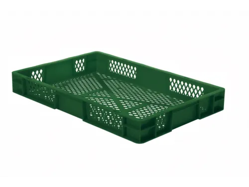 Euronorm-stapelbak 14.5l 75x600x400mm Wanden/bodem Opengewerkt Groen