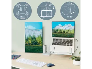 Monitor en laptoparm 2 Schermen Leitz Ergo grijs - 13