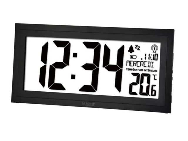 Dcf-klok Met Kalender, Temperatuur En Alarm - 39,2 X 18,6 X 2,9 Cm | OfficeKlok.be