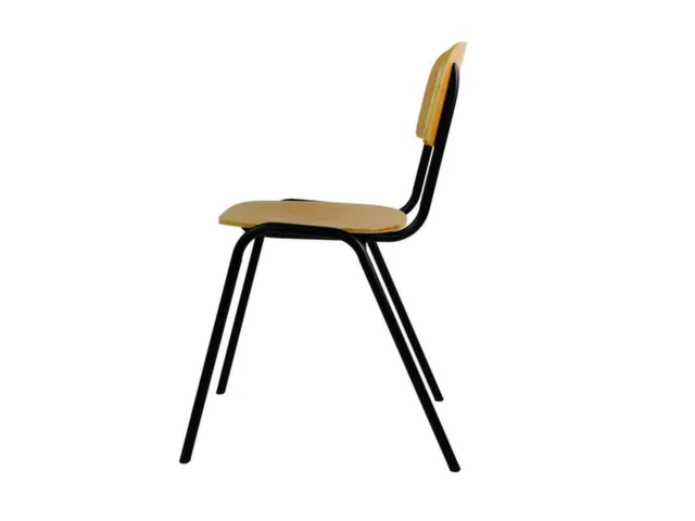 chaise empilable,structure noir,assise bois,assise H 460mm