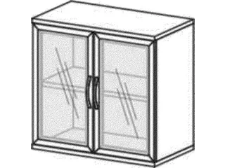 Draaideurkast Hxbxd 770x800x430mm 2 Oh Glasdeuren Behuizing Lichtgrijs - 11