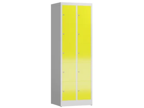 Lockerkast 1800x590x500mm 2x5 vakken cilinderslot, sokkel, RAL1018