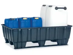 Opvangbak 2x 200l Opvangvol. 220l Pe 370x 1220x 820mm Slede