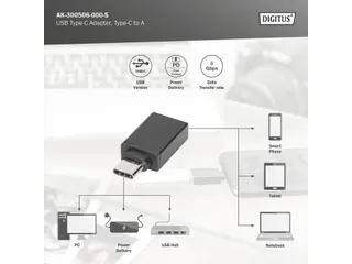 USB Type-C-adapter Type-C - A St/Bu 3A 5GB 3.0-versie Zwart - 9