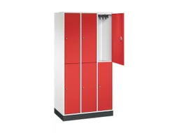 Dubbeldekse garderobekast,HxBxD 1950x920x500mm,3x2vak.,vak B 260mm