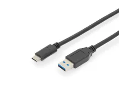 USB Type C-aansluitkabel Type C naar A M/M 1m Gen2 3A 10GB Zwart