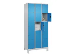 lockerkast,HxBxD 1950x900x500mm,3x5vakken,vak B 300mm,cil.-slot,voeten