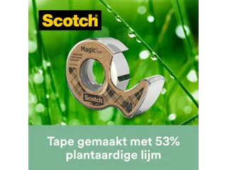 Plakband Scotch Magic 919 19mmx20m transparant + gerecyclede afroller - 4