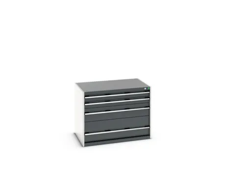 ladekast HxBxD 800x1050x750mm 4 laden romp Ral7035 front Ral7016 staal