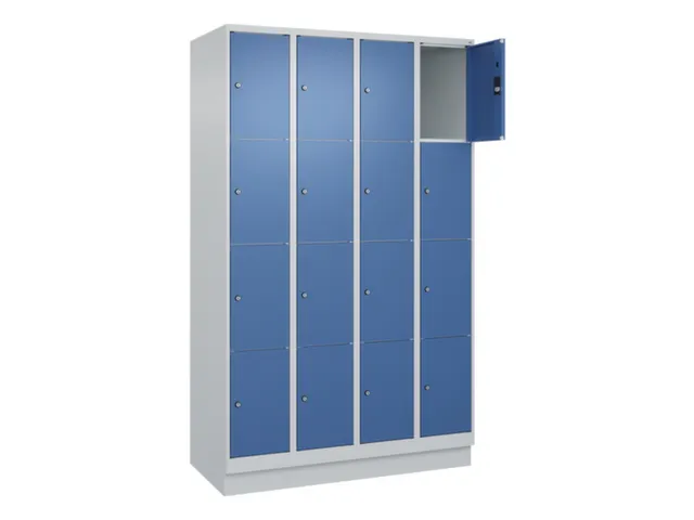 lockerkast,HxBxD 1950x1200x500mm,4x4vakken,vak B 300mm,cil.-slot