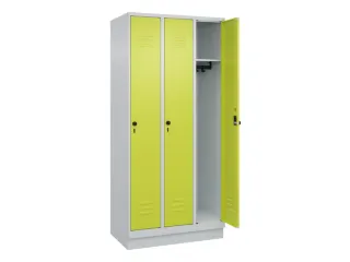 locker,HxBxD 1950x900x500mm,3vak,vak B 300mm,draaigrendel,sokkel - 2