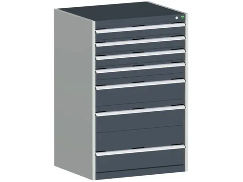 ladekast HxBxD 1200x800x750mm 7laden romp RAL7035 front RAL7016