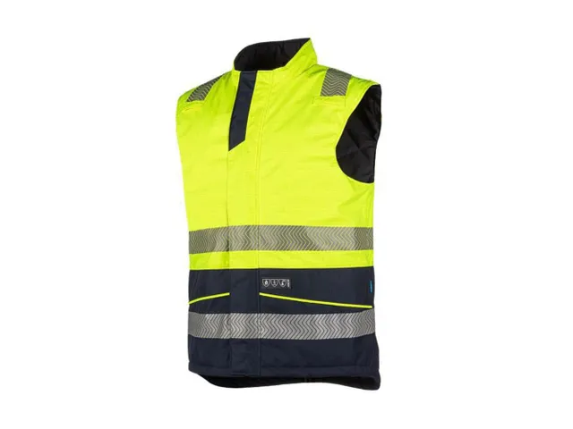 Sioen Vikja bodywarmer, fluo geel/marineblauw, maat XL, per stuk