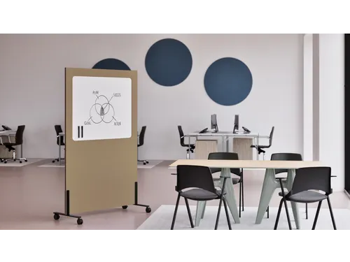 Silva verrijdbaar akoestisch whiteboard beige 200x120cm
