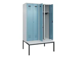 locker met bank,voor scheiding van kleding,HxBxD 2120x1200x815mm,4vak