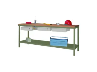 werkbank,HxBxD 900x2000x700mm,onderstel/romp RAL6011,front RAL7035 - 2
