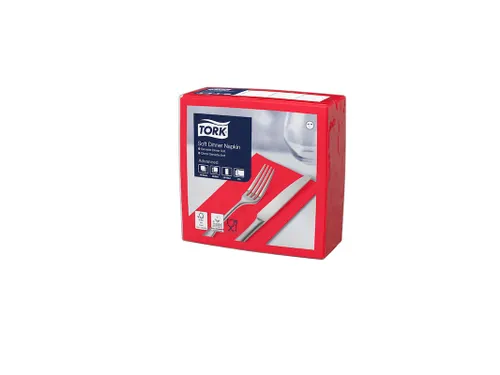 Tork 477620 Soft Dinnerservet Advanced Rood 39x39cm 1/8 vouw