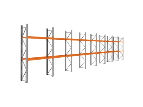 palletstelling,basis+7xaanbouw,HxBxD 3360x15500x750mm,vakl. 3000kg