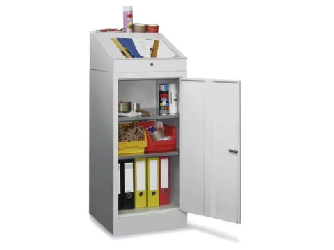 Lessenaarkast Hxbxd 1095/1270x500x500mm 2legborden Staal Ral7035