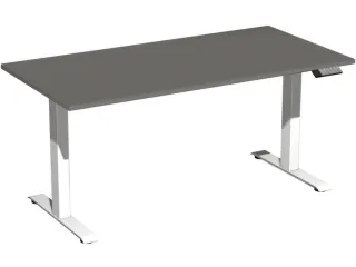 Elektrisch ihv bureau,HxBxD 730-1230x1600x800mm,blad onyxgrijs - 1