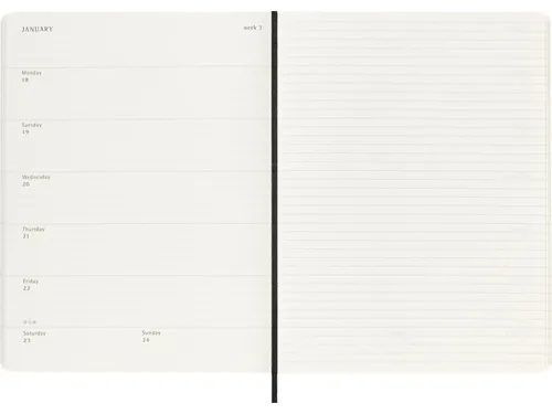 Agenda 2027 Moleskine 12M Planner Weekly 7dag/1pagina xl sc black