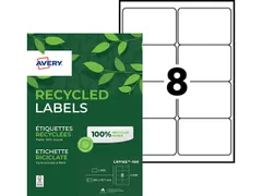 etiket Avery ILK 99,1x67,7mm recycled 100 vel 8 etiketten per vel wit
