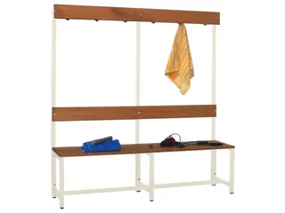 Omkleedbank LxB 1500x400mm Houten Latten Haken Enkelzijdig Ral9010 - 2