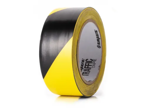 tape,standaardkleur,PVC,geel/zwart,band LxB 33mx75mm