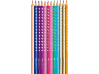 Kleurpotloden Faber-Castell Sparkle in roze blik á 12 stuks - 3