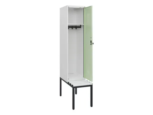 locker met bank,HxBxD 1950x400x815mm,1vak,vak B 400mm,draaigrendel